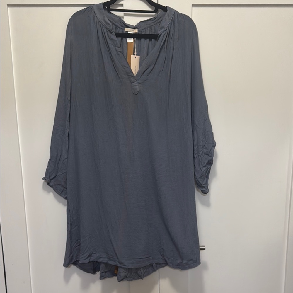 Eberjey swim cover up with leather belt blue new with tags Summer of Love Darwin